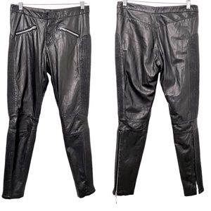COPY - Muubaa Lamb Rica Genuine Soft Leather Pants Moto Tapered Stretchy Women’…
